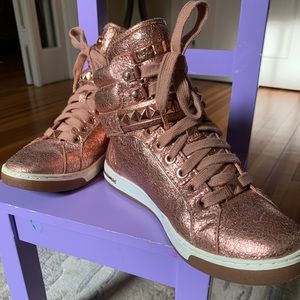 Rose Gold High Top Sneakers